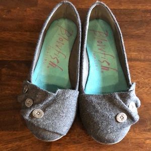 Blowfish Grey Button Side Flats
